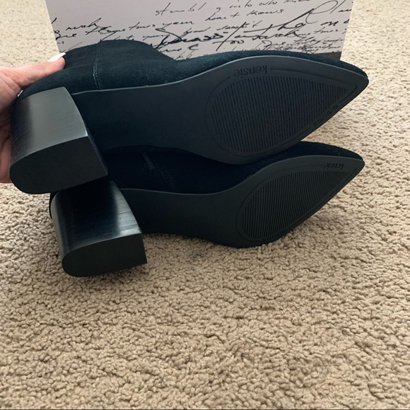 NEW Kensie Black Suede Heeled Bootie - Picture 13 of 14